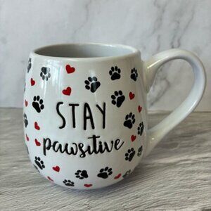 Capelli "Stay Pawsitive" Animal Paw Print Barrel Mug